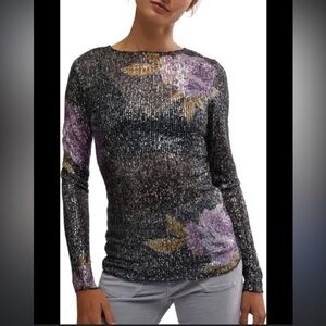 Free People Printed Gold Rush Long Sleeve